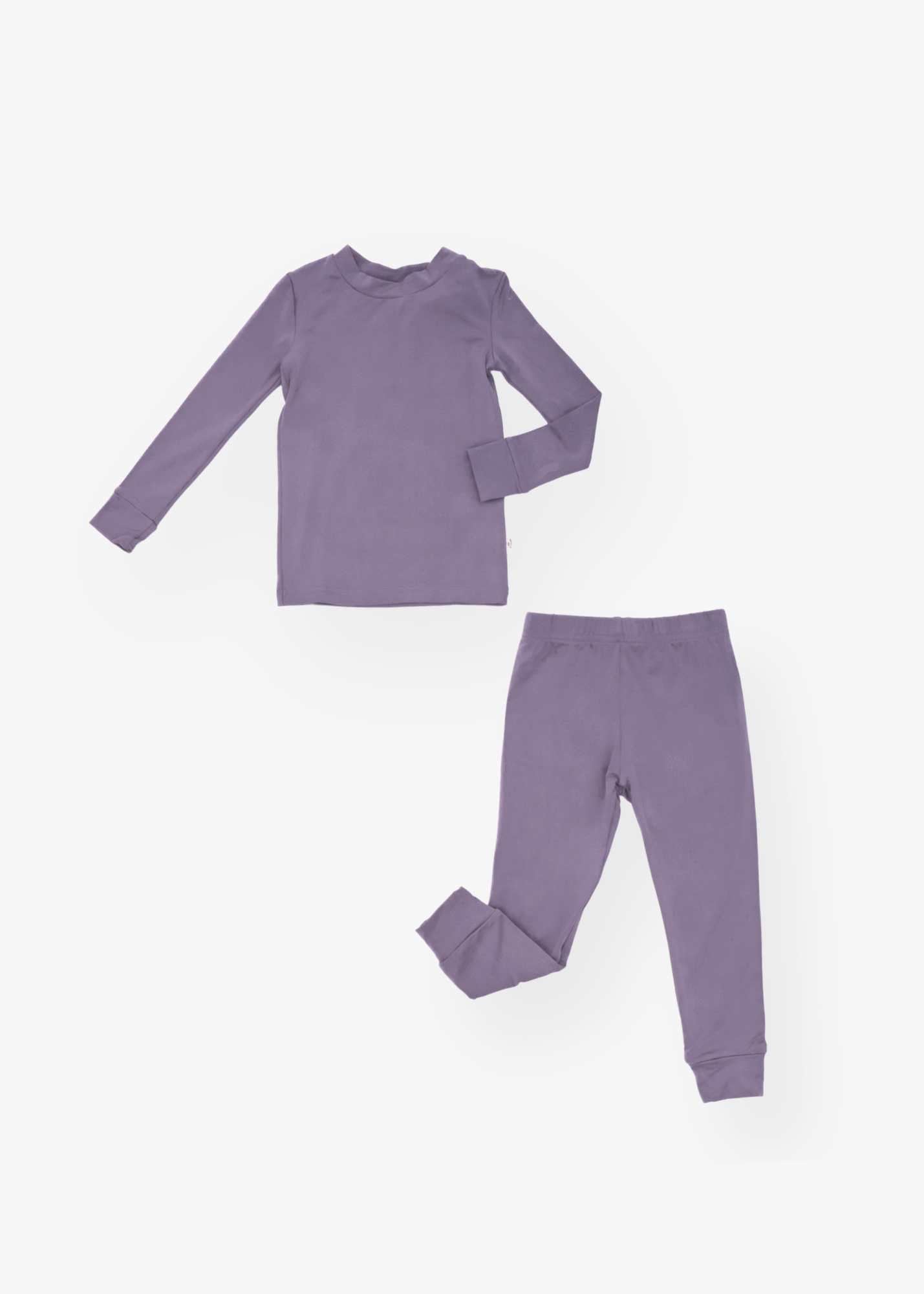 Milana Label kids long sleeve set in Wild Mulberry, a grey purple fabric.