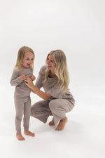 Ribbed Lounge Set | Mushroom - Mila & Co.