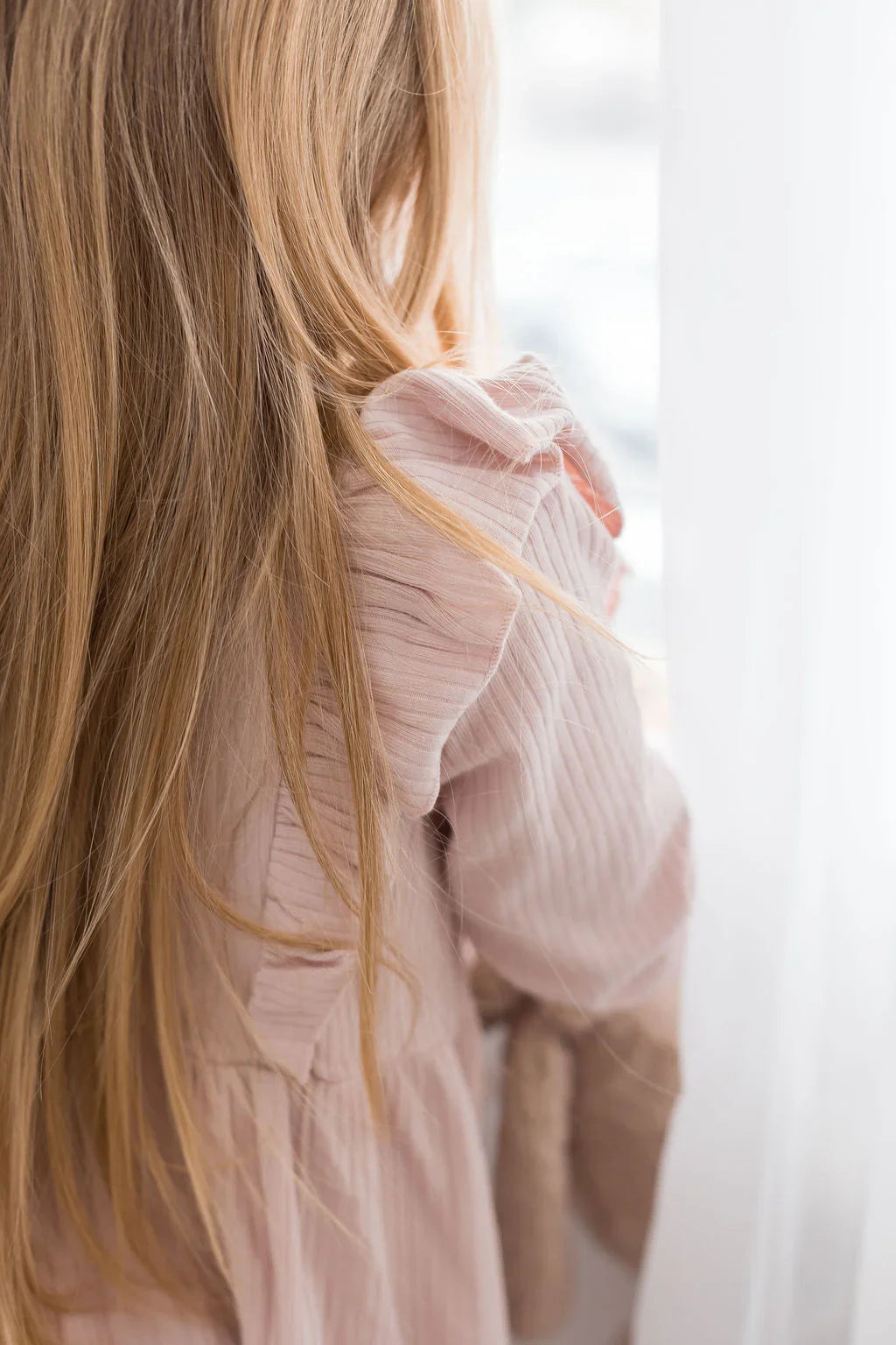 Ribbed Flutter Dress | Blush - Mila & Co.