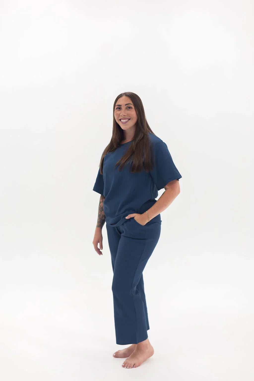 Adult Ribbed Lounge Set | Navy - Mila & Co.