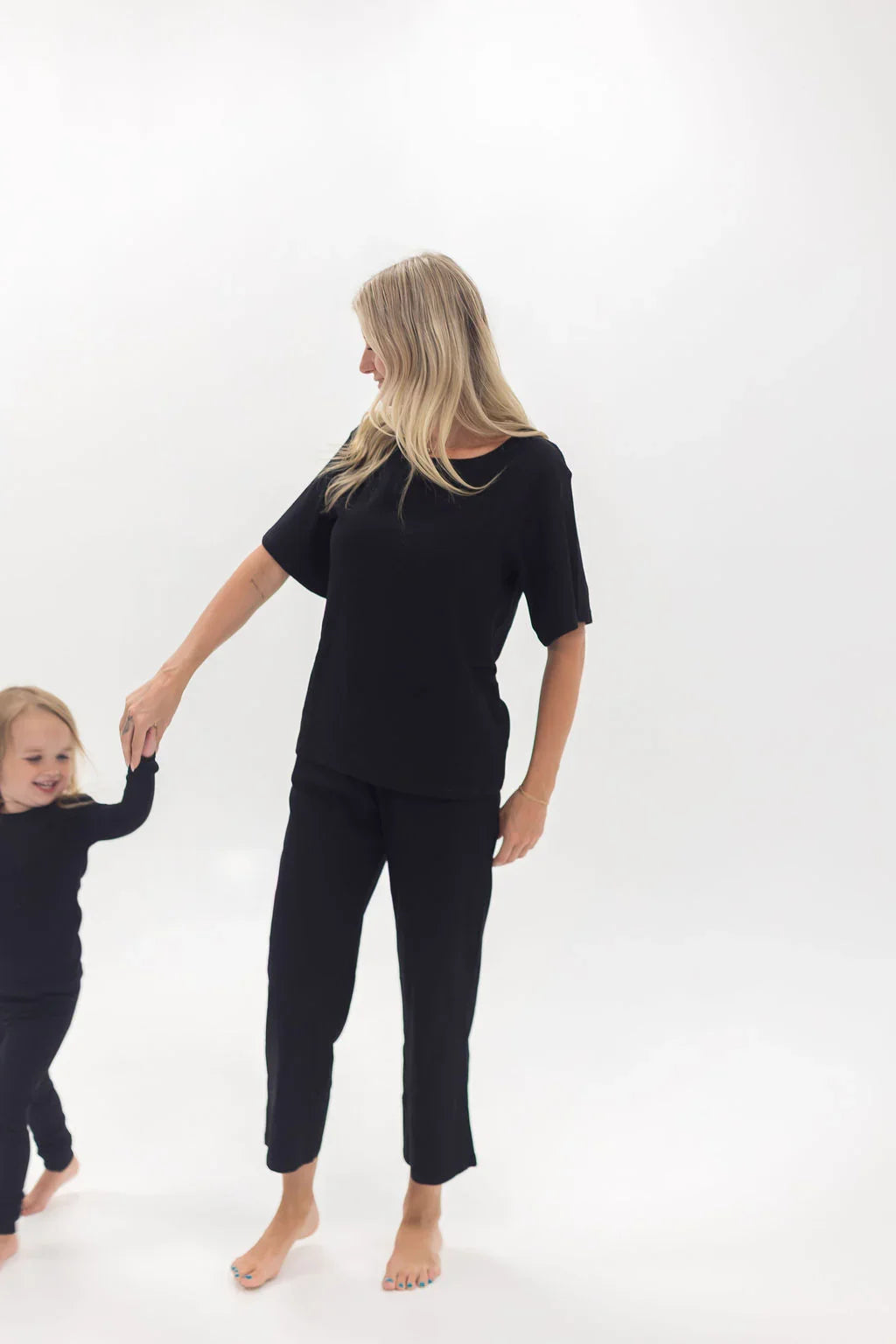 Ribbed Lounge Set | Black - Mila & Co.