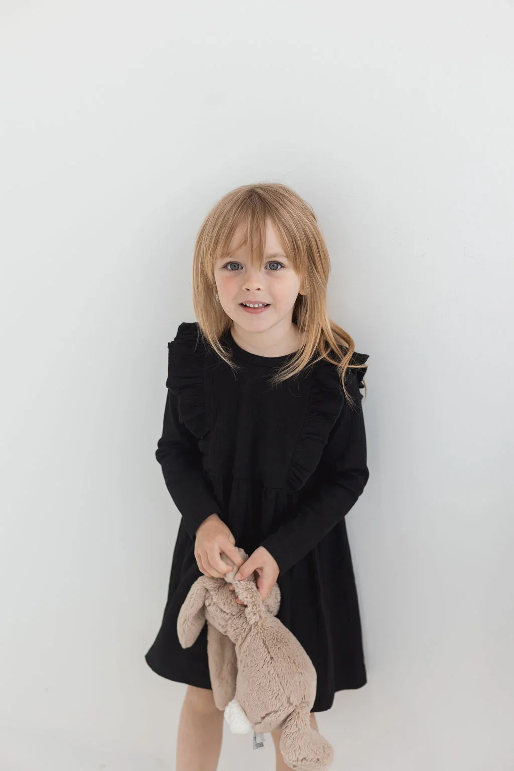 Ribbed Flutter Dress | Black - Mila & Co.