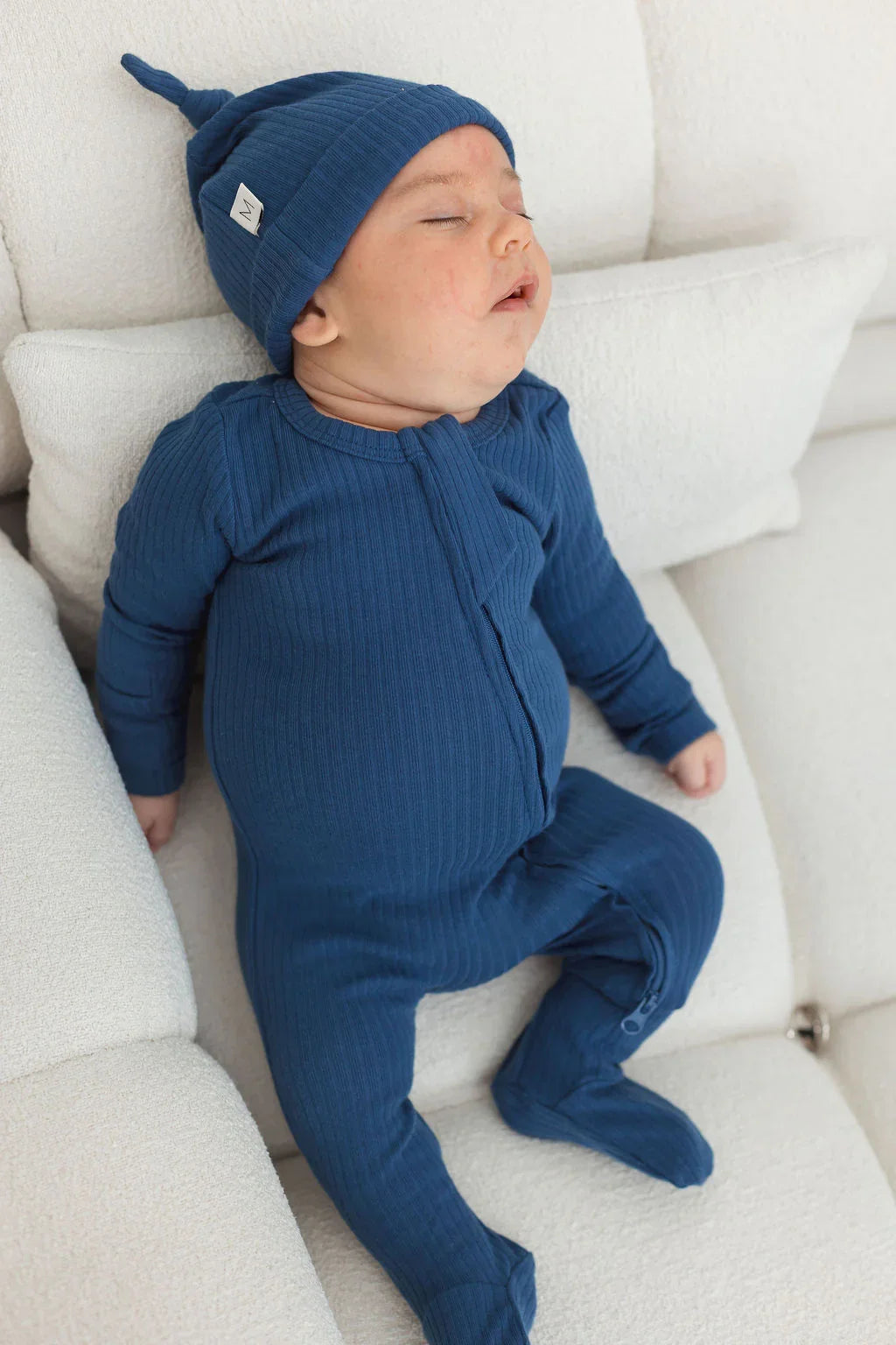 Ribbed Footie | Navy - Mila & Co.