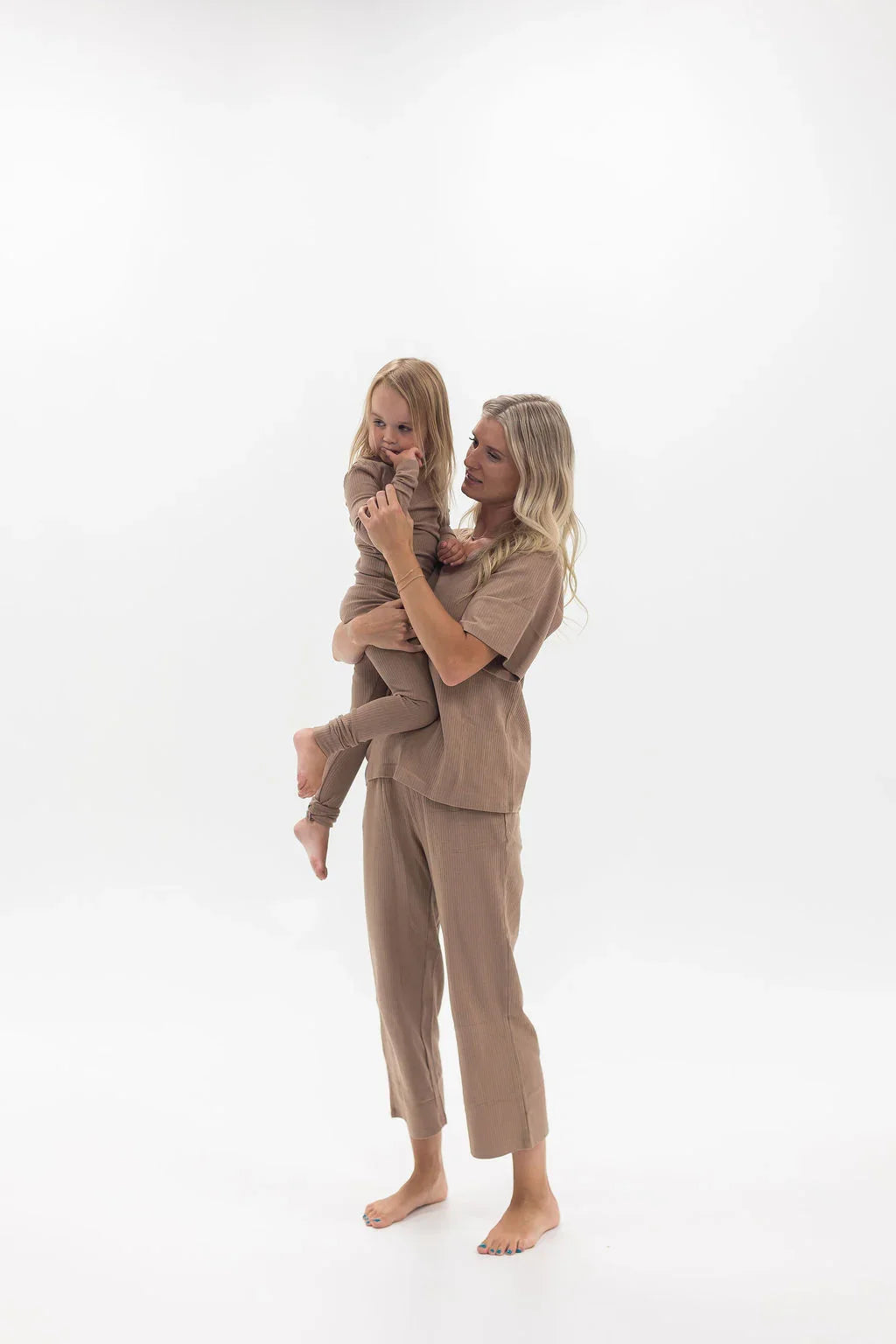 Adult Ribbed Lounge Set | Cappuccino - Mila & Co.