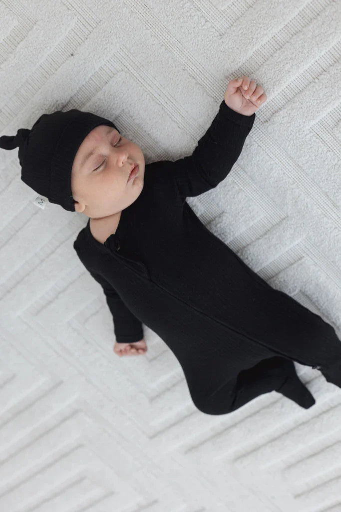 Ribbed Footie | Black - Mila & Co.