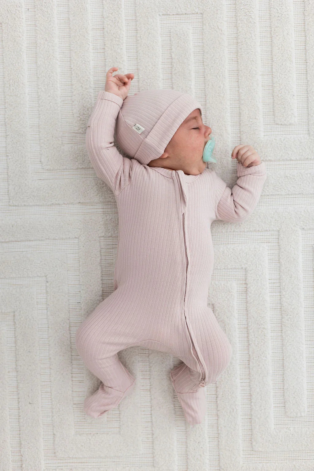 Ribbed Footie | Blush - Mila & Co.