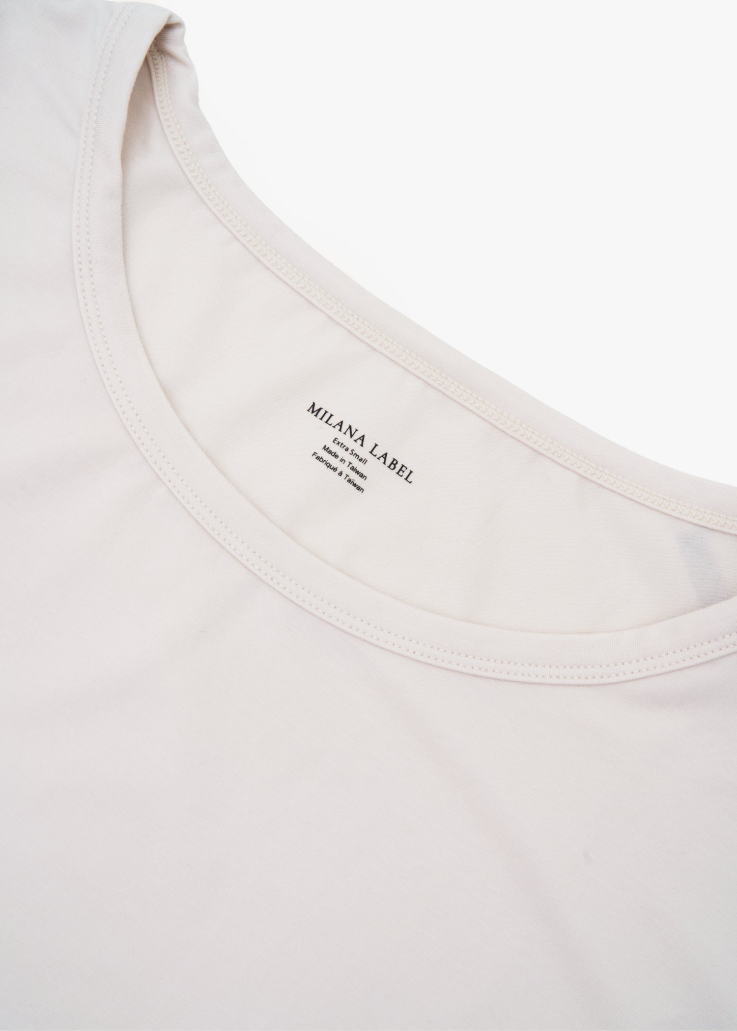 Milana Label women's lounge set in Birch, a warm neutral tone, photographed flat against a white background.