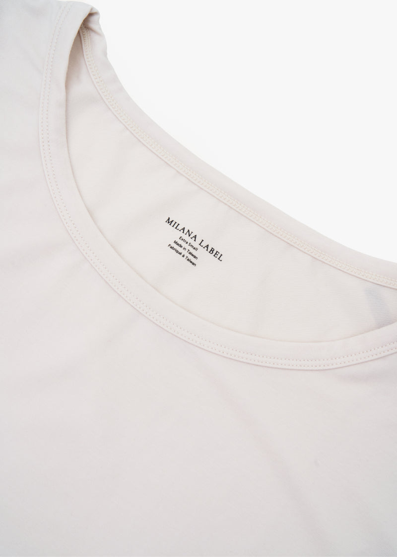 Milana Label women's lounge set in Birch, a warm neutral tone, photographed flat against a white background.