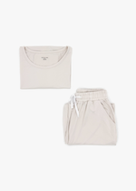 Milana Label Women's Lounge Set in the colour Birch on an off-white background.