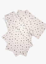Milana Label Women's Lounge Set in the colour Birch Floral on an off-white background. Highlighting the set.