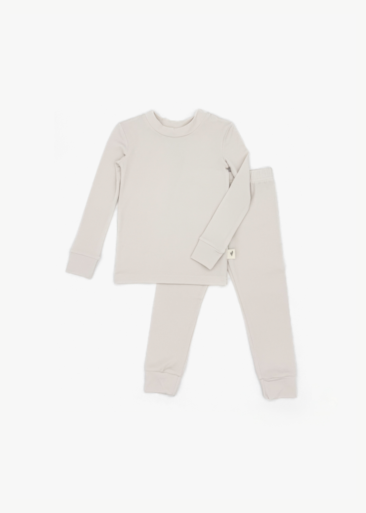 Milana Label Long Sleeve PJ Set  in the colour Birch on an off white background.