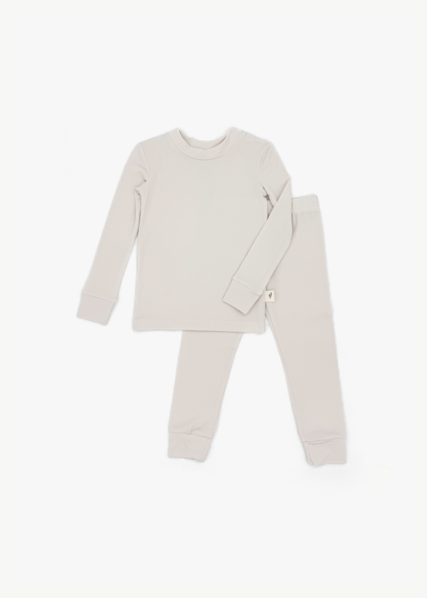 Milana Label Long Sleeve PJ Set  in the colour Birch on an off white background.
