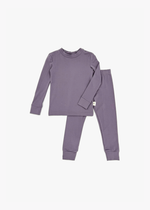 Milana Label Long Sleeve PJ Set  in the colour Wild Mulberry on an off white background.