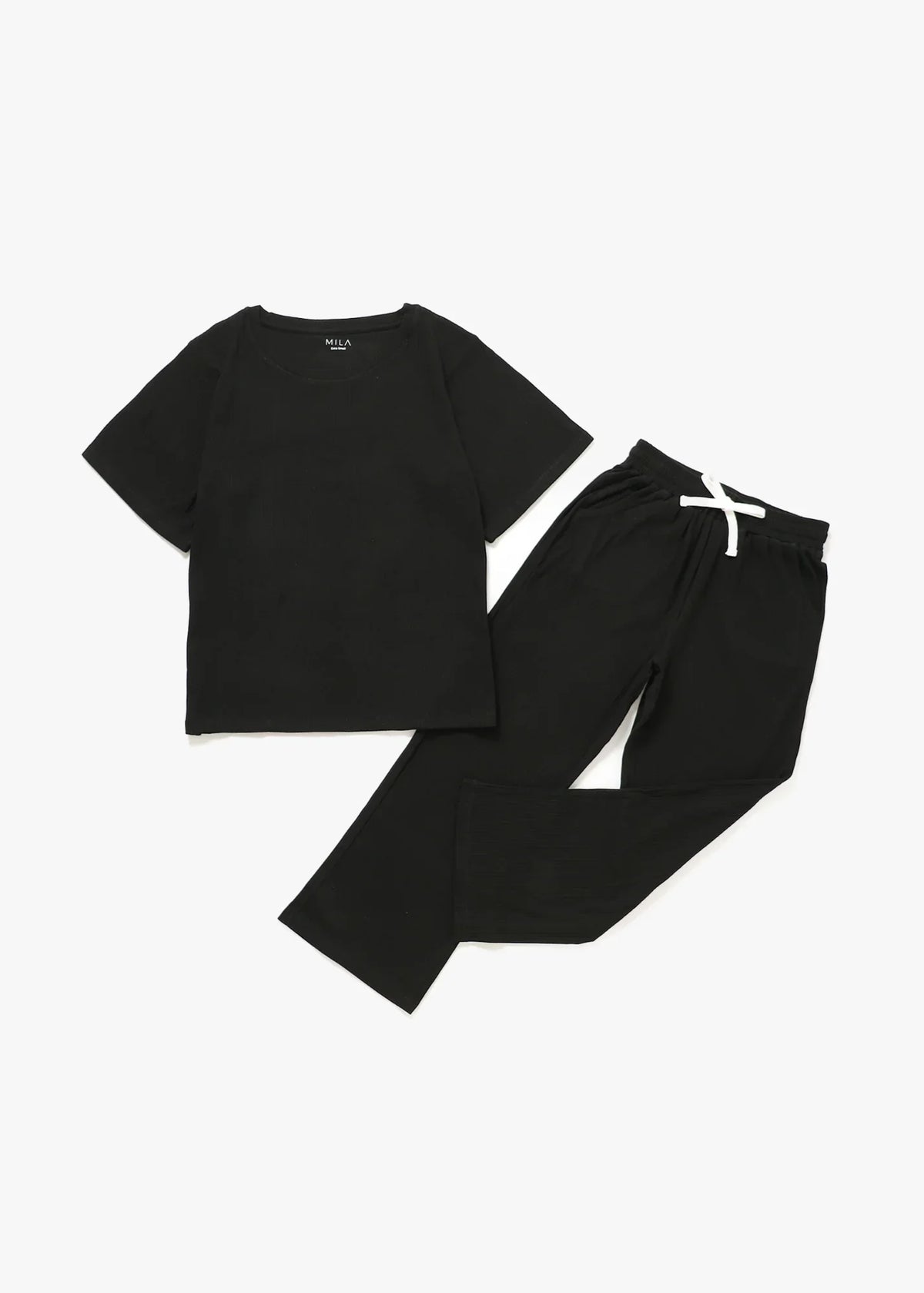 Adult Ribbed Lounge Set | Black - Mila & Co.