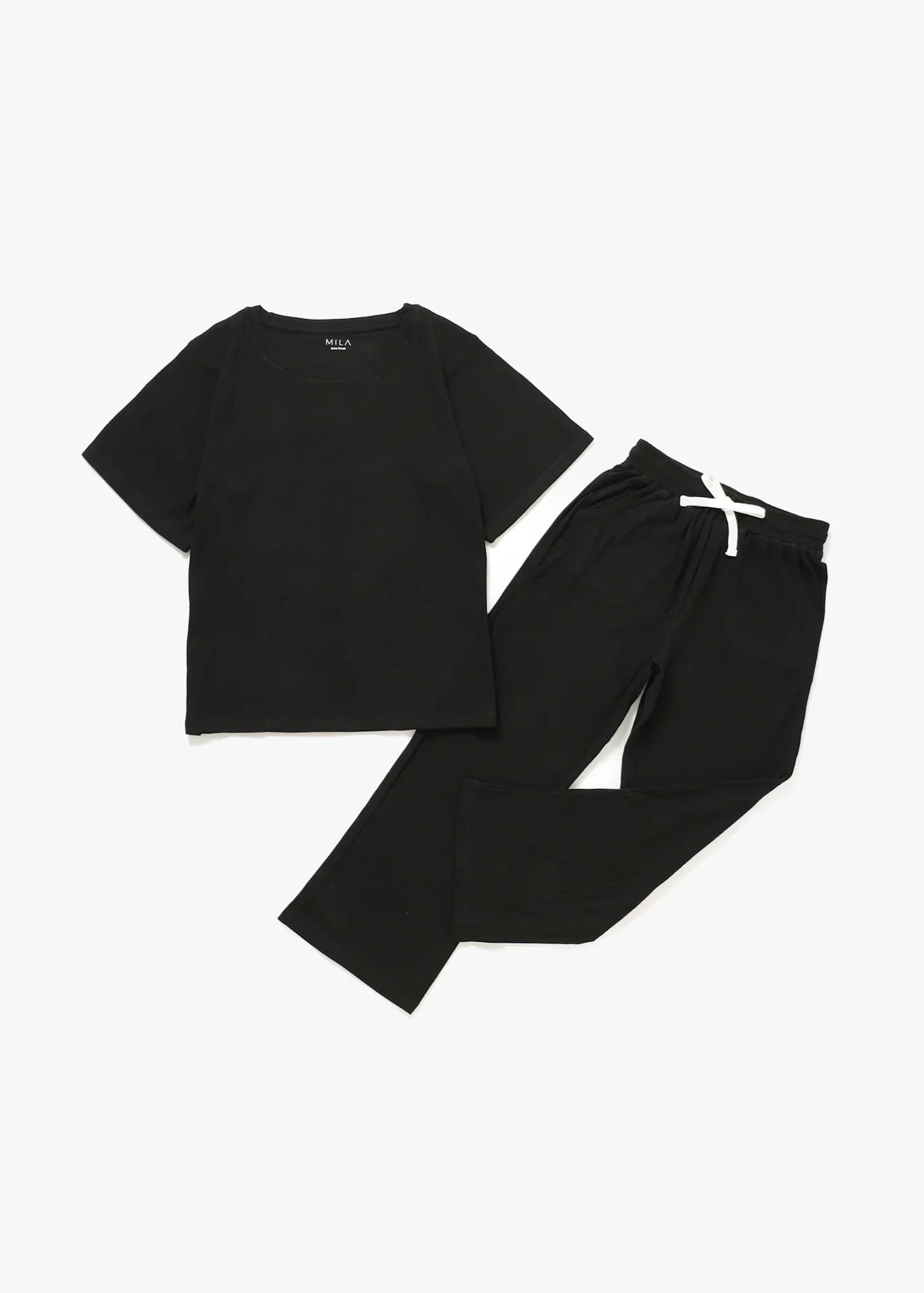 Adult Ribbed Lounge Set | Black - Mila & Co.
