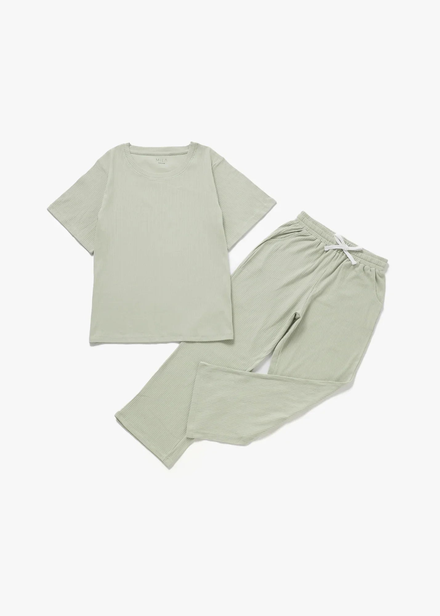 Adult Ribbed Lounge Set | Pistachio - Mila & Co.