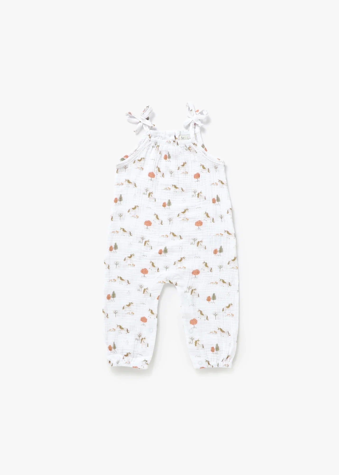 Sleeveless Bow Strap Jumpsuit | Unicorn - Mila & Co.