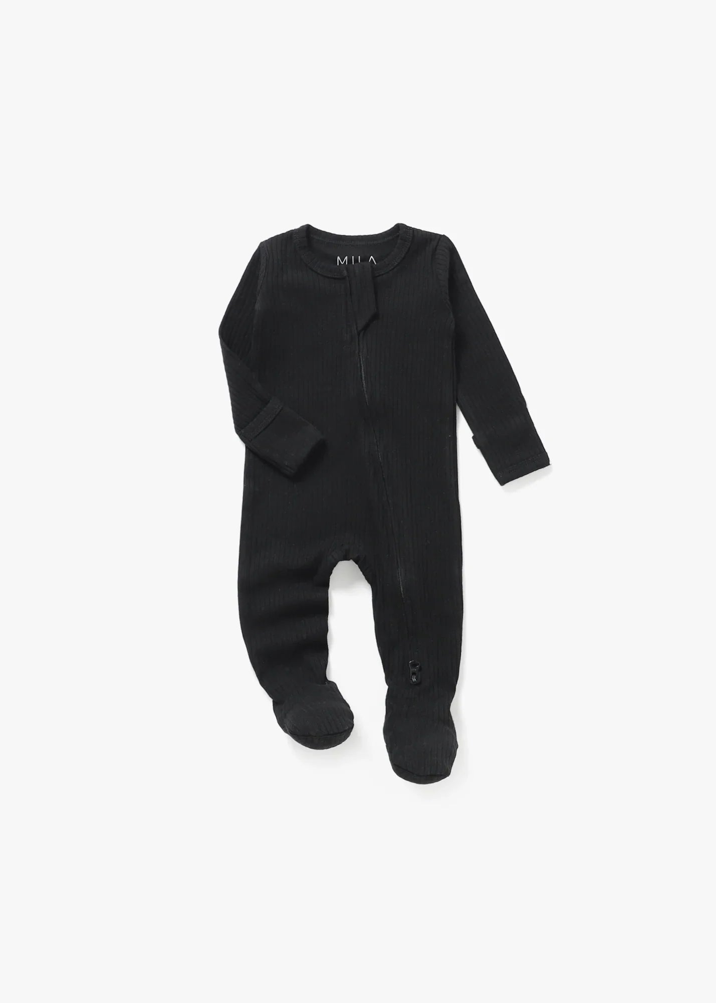 Ribbed Footie | Black - Mila & Co.