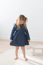 Ribbed Flutter Dress | Navy - Mila & Co.