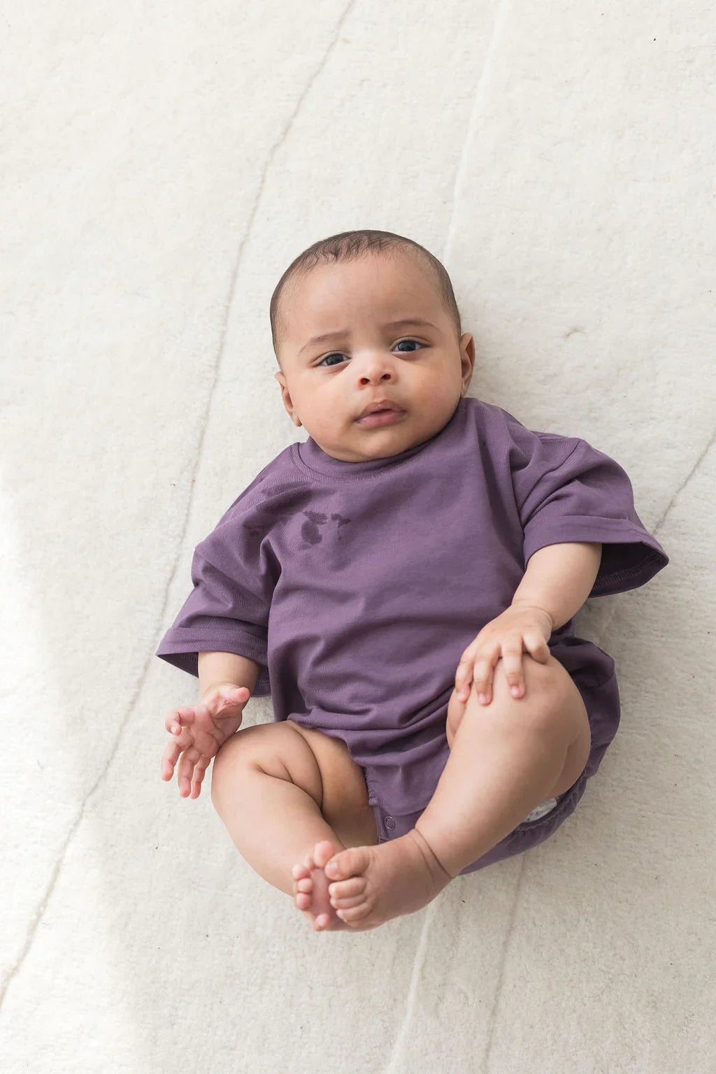 Short Sleeve Bubble Romper | Elderberry - Mila & Co.