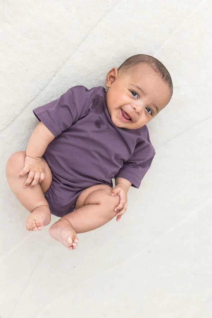 Short Sleeve Bubble Romper | Elderberry - Mila & Co.