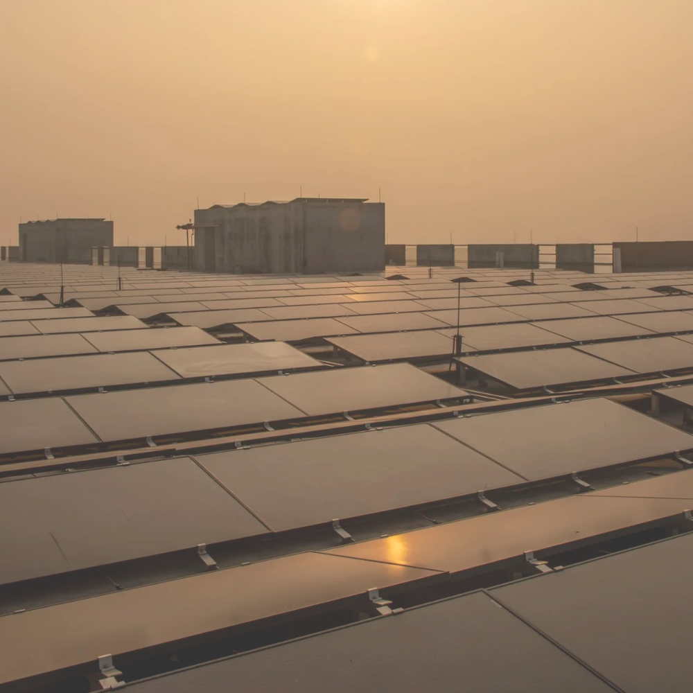 Photo of solar panels at Milana Label Bangladesh factory.