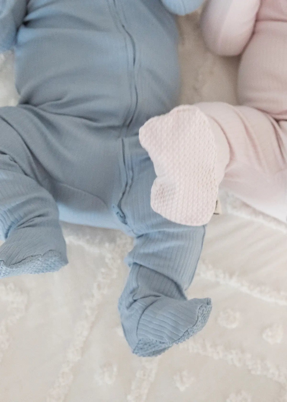 A close-up of the foot grip feature available on sizes 6/12 months and up.