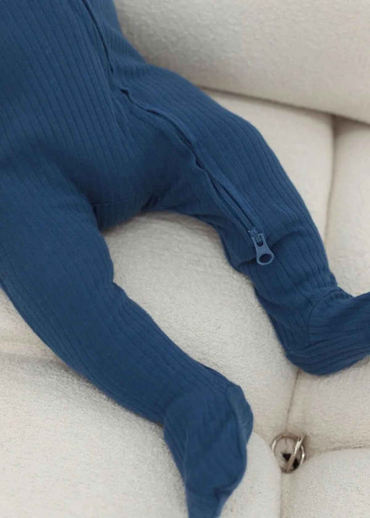 Ribbed Footie | Navy - Mila & Co.