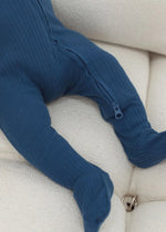 Ribbed Footie | Navy - Mila & Co.