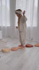 Behind the scenes clips of children wearing the new Milana GOTS certified organic cotton jogger sets in various colours.